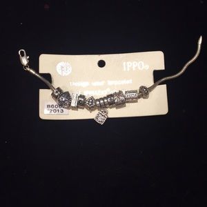 Silver charm bracelet